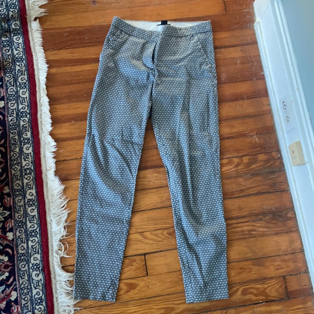 H&M work slacks black and white pattern